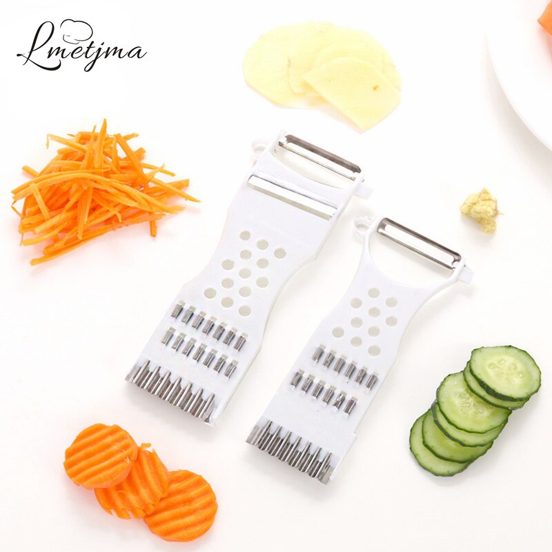 LMETJMA Edelstahl Gemüse Schneidemaschine Karotte Gurke Filamentösen Cutter Gemüse Schäler Reiben Küche Werkzeug PY0015