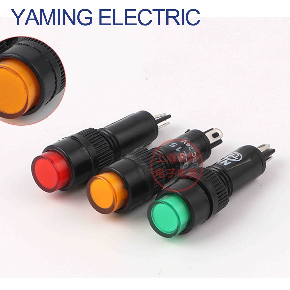 P165 8mm 2 Stifte Anzeige LED Lampe Signal Pilot Lampe NXD-215 LED-betriebsanzeige licht 24 v/220 v verrotten, gelb, grün