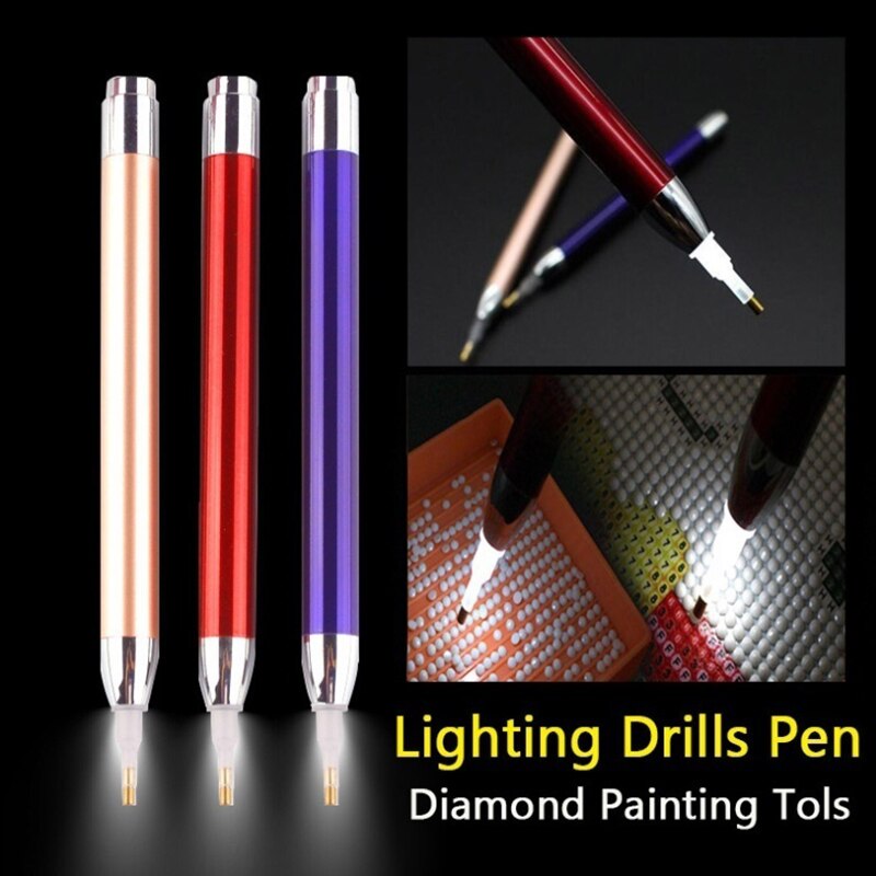 1PC DIY Diamant Malerei Werkzeug Beleuchtung 5D Diamant Malerei Punkt Bohrer Stift NäHenne Zubehör Kristall Kreuz Stich