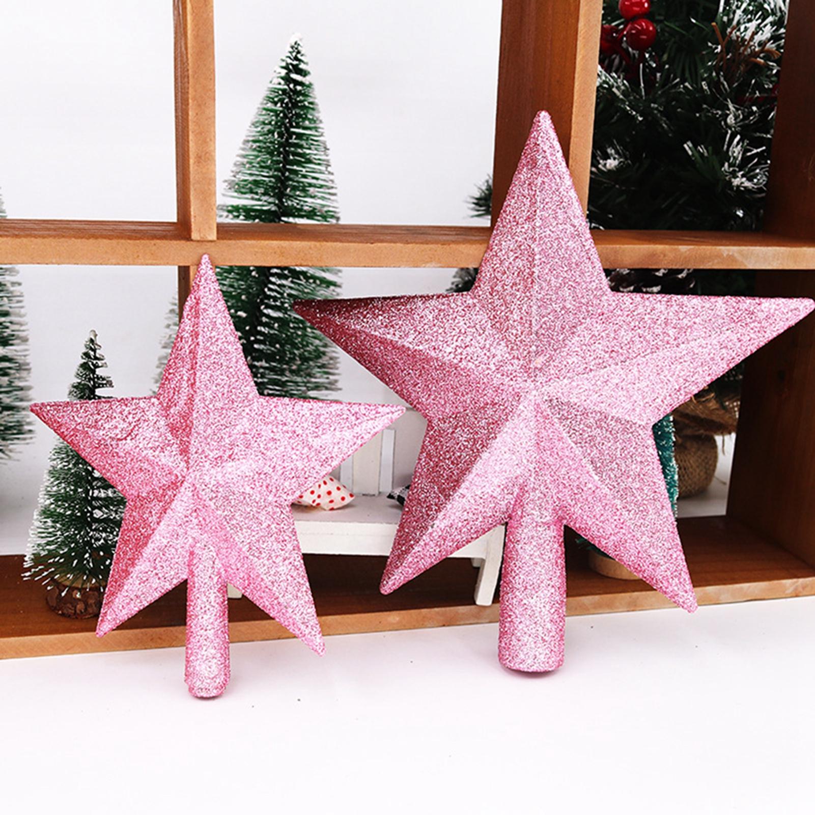 2Stck funkeln fünfzackigen Stern Weihnachten Baum Deckel Dekoration Party Ornament Hause Dekoration новогодние украшения