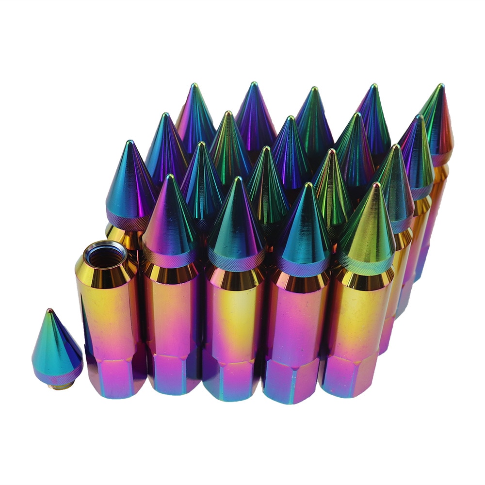 Universal- Aluminium 20 teile/satz 12x1,5 Auto Styling Tunning 60mm Erweitert Tuner Räder Felgen Radmuttern Rennen JDM stil LGLM001