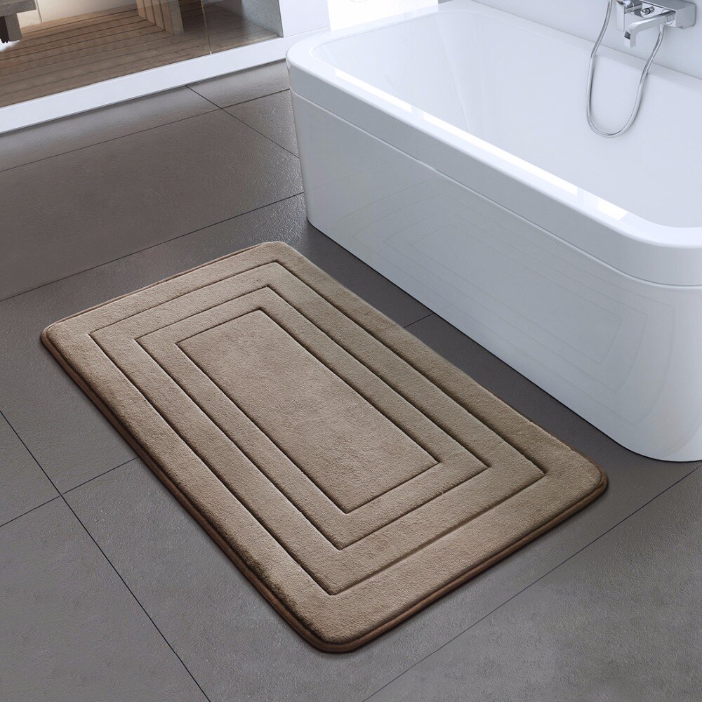 Einfarbig Schwamm Fußmatten Schlecht Schlafzimmer Nicht-Unterhose Teppich Wasser-absorbieren nicht-Unterhose PVC Schlecht matten