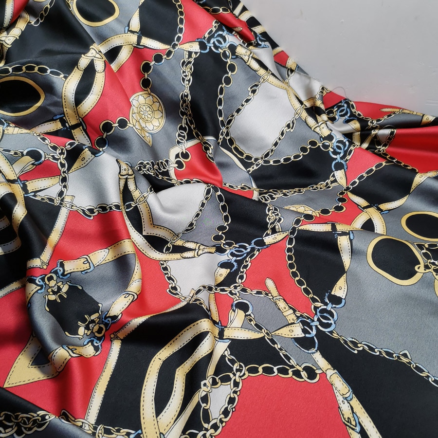 Abendkleid Satin- retro Kette Palast stil Stoff Krepp Satin- Weiche DIY NäHenne Handwerk Glänzend Pyjama Stoff