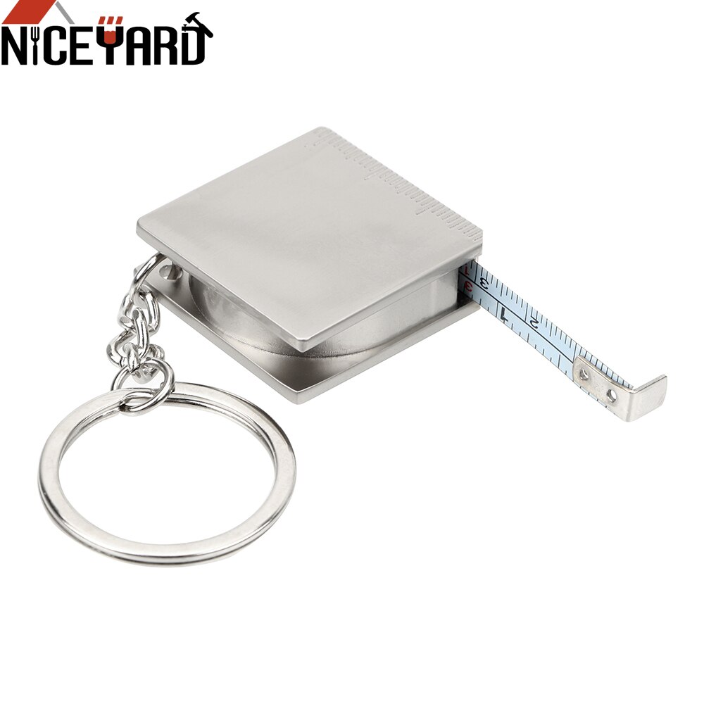 NICEYARD Edelstahl Sauerei Werkzeuge MaßBand messen Werkzeuge ziehen Herrscher Versenkbare Herrscher Keychain Schlüssel Ring