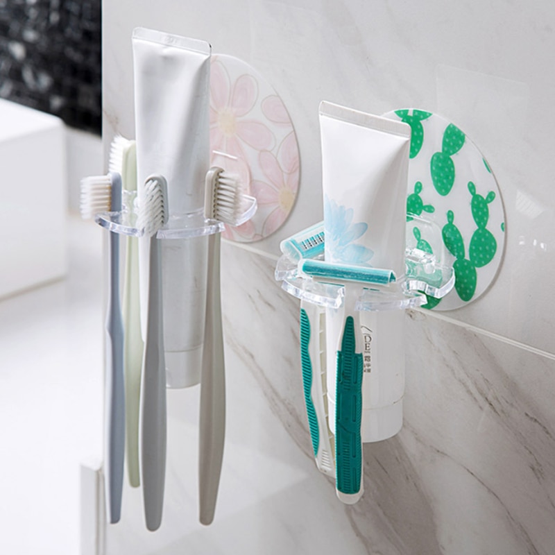 Bad Zubehör Plastik Zahnbürste Halter Zahnpasta Lager Gestell Rasierapparat Zahn Bürste Spender Bad Organizer Zugriff