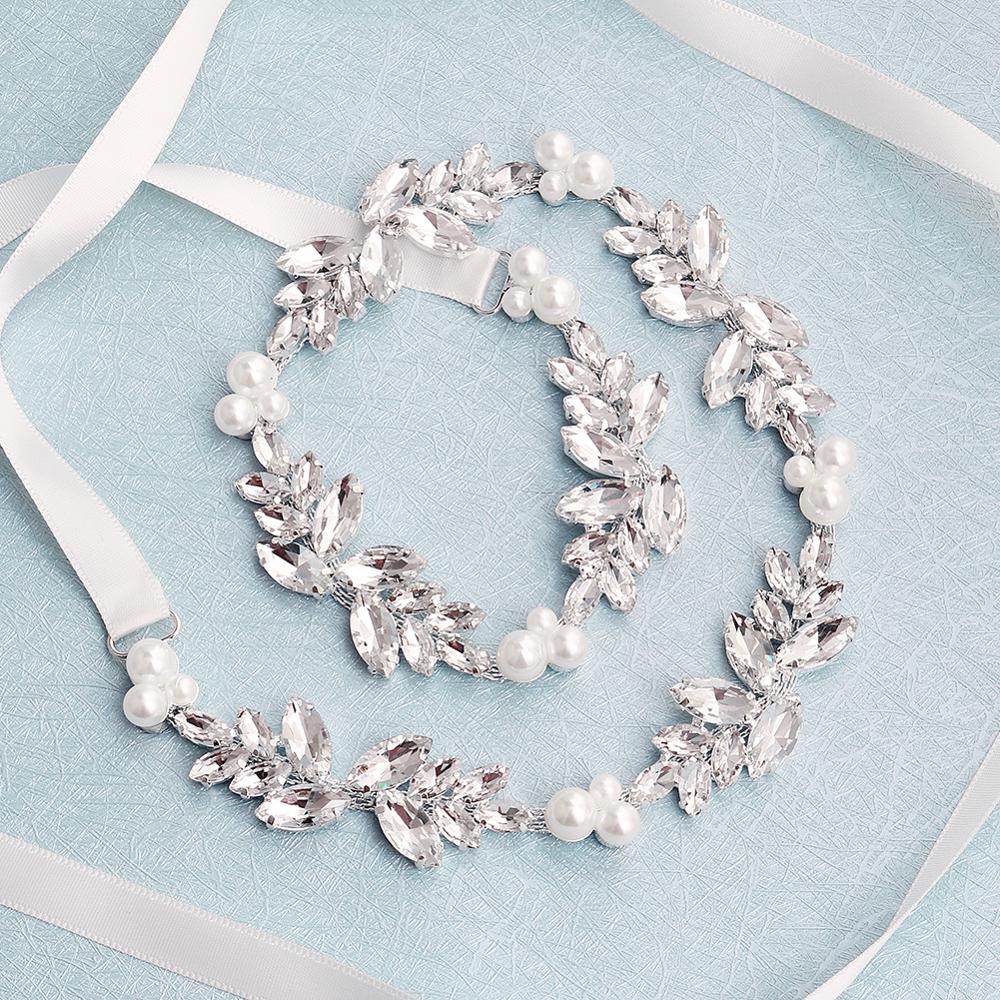 Silber Dünne Perle Strass Gürtel Schärpe Applikationen Kette Heißer Geklebt auf Hochzeit Braut Kleid Kleid riem accessori donna B63