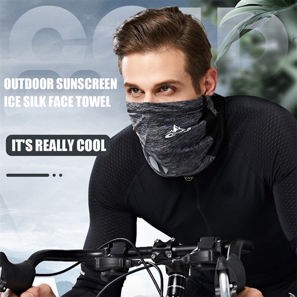 UV Schutz Eis Seide Gesicht Abdeckung Nacken Rohr draussen Sport Bandana Schal Atmungsaktiv Wandern Schal Hals Gamasche Bandana vier Saison