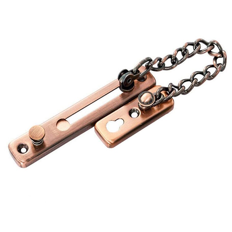 2 Pack Tür Kette sperren, Sicherheit Kette Schutz mit Frühling Anti Diebstahl DRücken sperren, poliert Tür verriegeln verrotten Bronze-