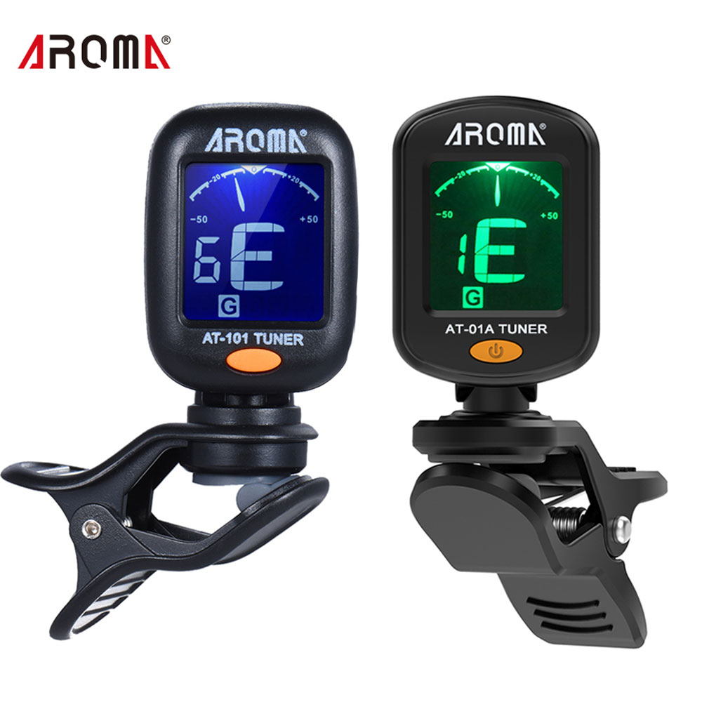 Aroma beim-01A/101 Gitarre Tuner Faltbare Drehbare Clip-an Tuner Hohe Empfindlichkeit für Bass Ukulele Chromatische Gitarre Zubehör
