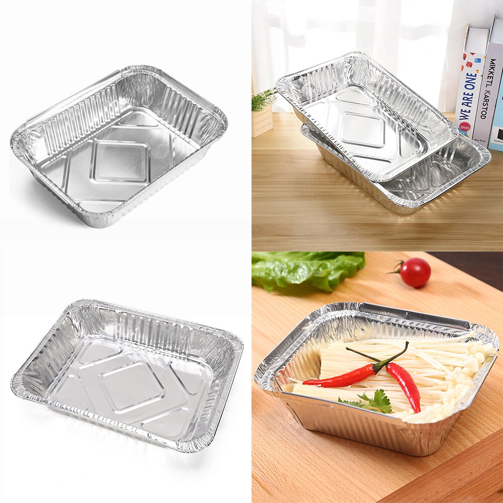 1/20 Stck Zinn Folie Backblech Einweg Grill Werkzeuge Lebensmittel Fach Aluminium Folie Zinn Liner Ablauf Pfanne Ofen Werkzeuge BBQ zubehör