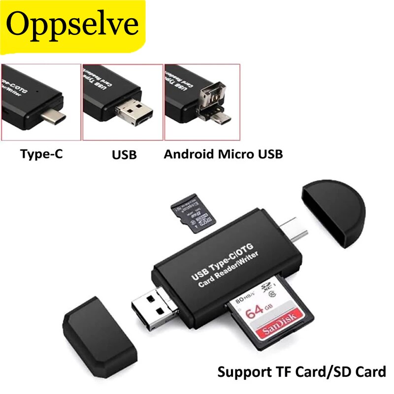 3 in 1 SD TF Lesen Karte hoch Geschwindigkeit Memeory Kartenleser für Samsung Huawei Mobiltelefon Adapter Typ C Mikro USB 2,0 Kartenleser