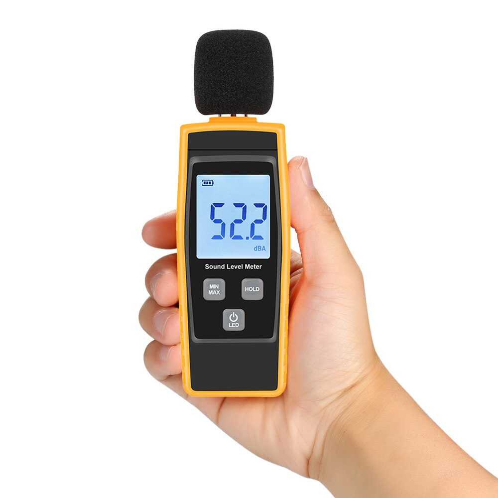 LCD Digital Klang eben Meter DB Meter 30-130dBA Lärm Volumen Messung Werkzeug Dezibel Überwachung Tester mit Max/Min/daten Modus