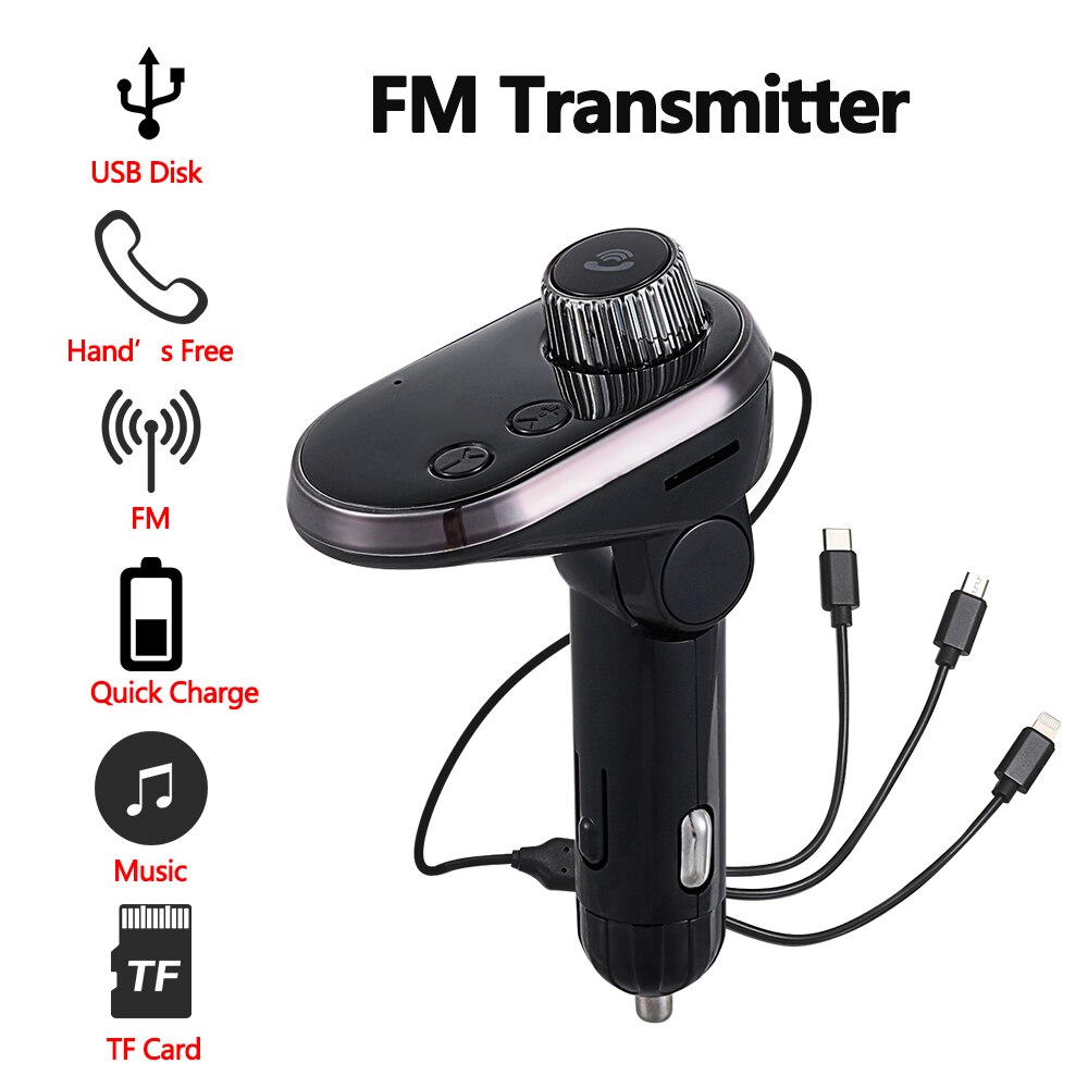 Universal- 3 USB Auto Ladegerät Drahtlose Bluetooth MP3 Spieler Radio Adapter Auto Schnell Ladung 5,0 FM Sender Radio Spieler