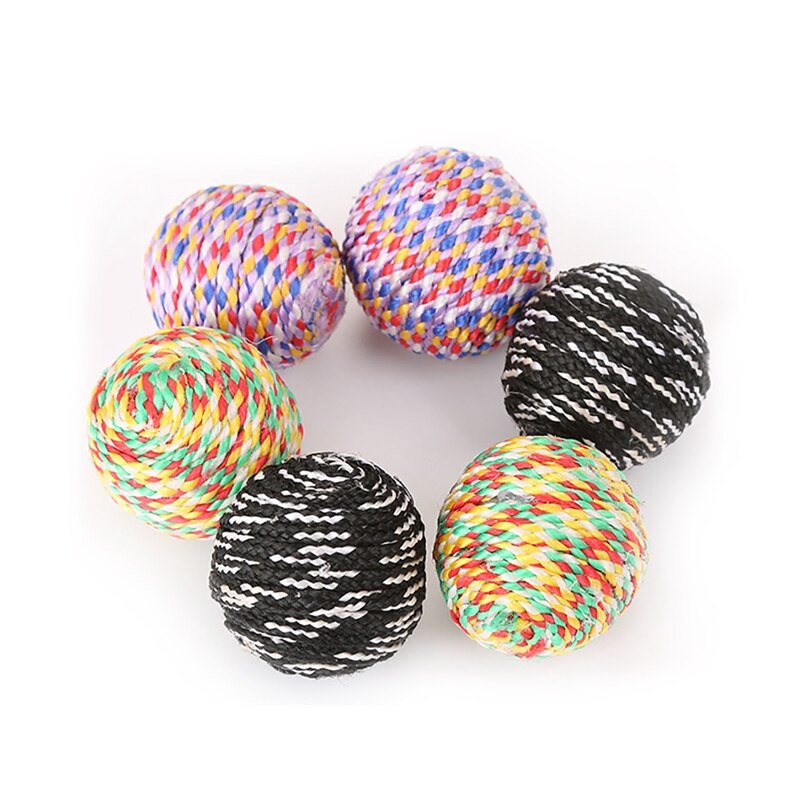 Outgeek 5 stücke Katze Spielzeug Ball Nylon Interaktive Kätzchen Ball Spielzeug Ball Spielen Haustier Spielzeug Lustige Katze Bälle Spielzeug für Katzen Zufällige Farbe
