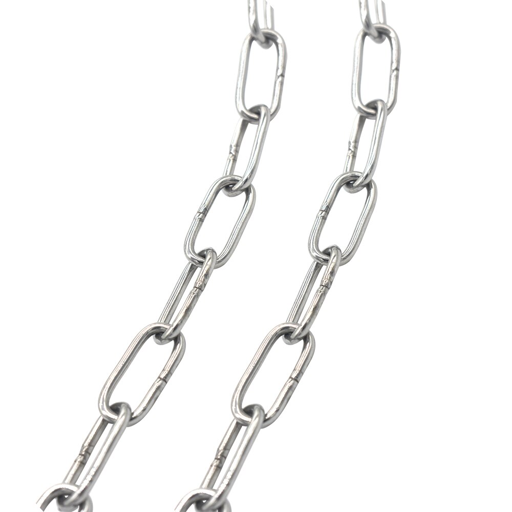 50cm/100cm Lange Edelstahl Sicherheit Ketten 3mm Dicke Verknüpfung Kette Ringe Licht Pflicht Spule Kette für Hängen Ziehen Abschleppen