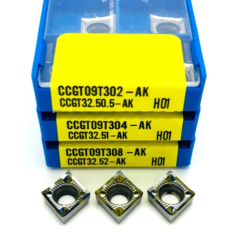 CCGT09T302 CCGT09T304 CCGT09T308 AK H01 Aluminium Legierung Drehmaschine Werkzeug Hartmetall Klinge Schneiden Werkzeug Holz Werkzeug Drehen Klinge