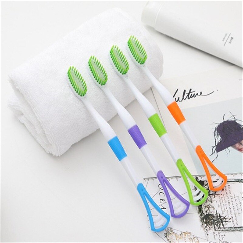 1PC Multi-zweck Erwachsene Weiches Haar Zahnbürste Zunge Reinigung Zahnbürste Zähne Reinigung Eco Mittel Weichen Borsten Pinsel