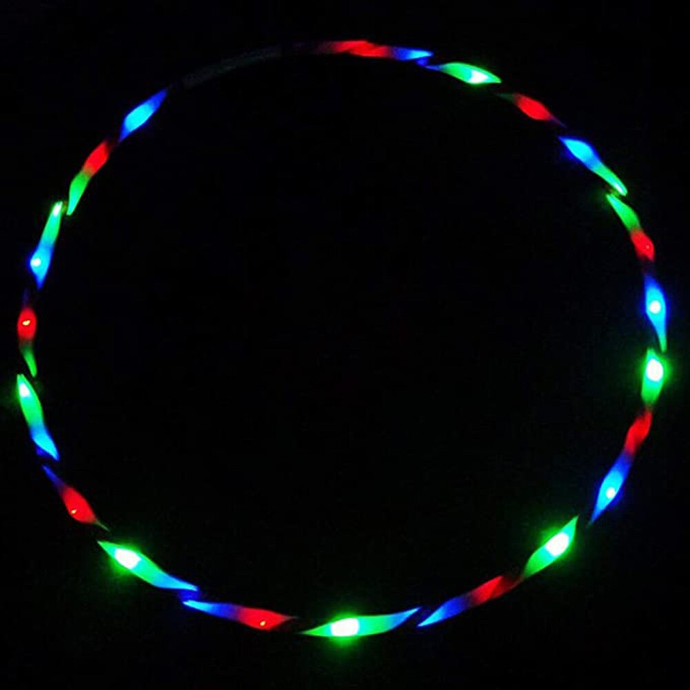 24LEDs Lichter Fitness Kreis Bunte LED Fitness Gewicht Verlust Kreis für Tanzen Zeigen Leistung