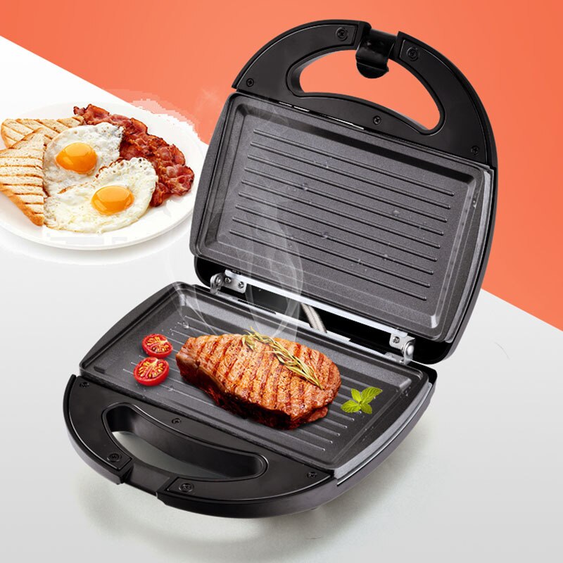 Elektrische Sandwich Hersteller Grill Panini nicht Stock Pfanne Waffel Toaster Kuchen Frühstück Maschine Grill Steak Braten Ofen 750W 220V