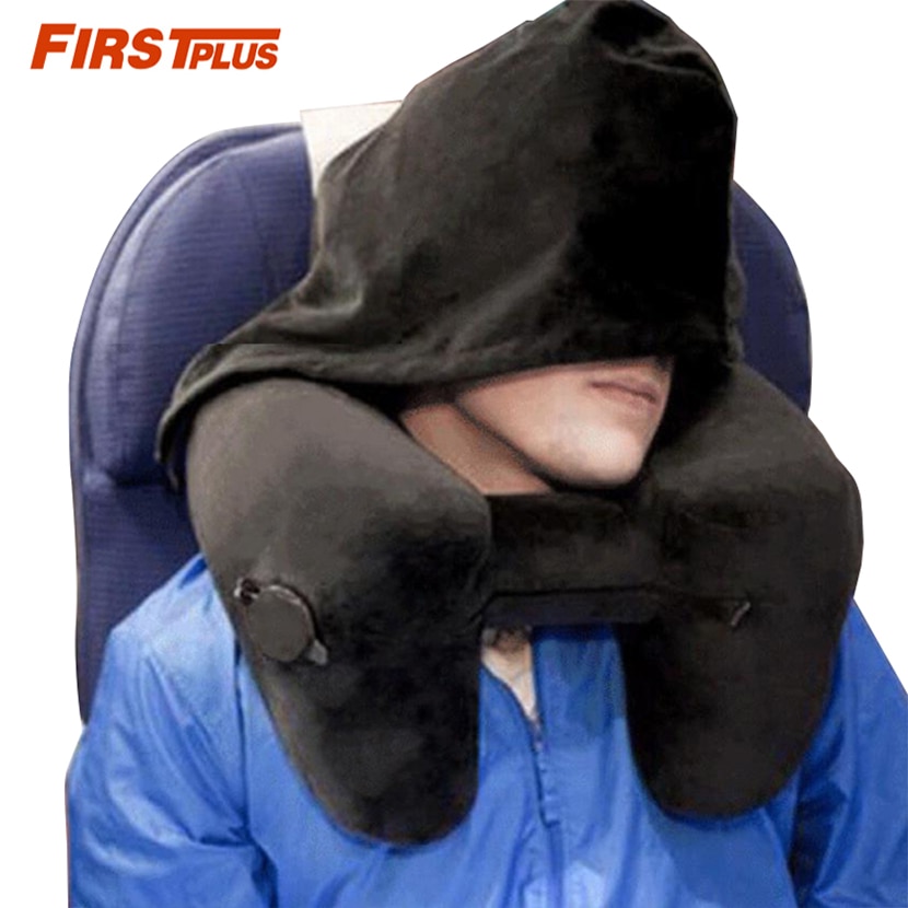 Aufblasbare Nacken Reise Kissen Tragbare Flugzeug Auto Luft Kopf Rest Unterstützung Klapp Reise Sitz Schlaf Kissen Flughafen Freien