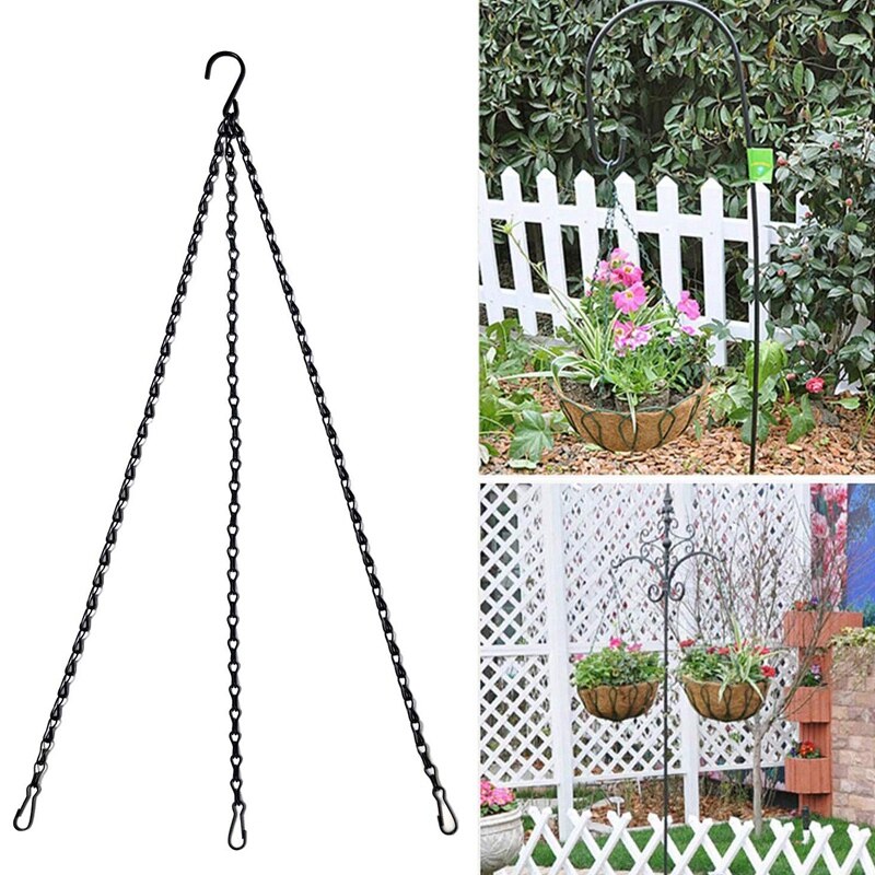 6 Pack Hängenden Kette, schwer Pflicht 50cm Hängen Blume Korb Ersatz Kette-3 Punkt Garten Pflanzen Aufhänger für Außen-oder Innen