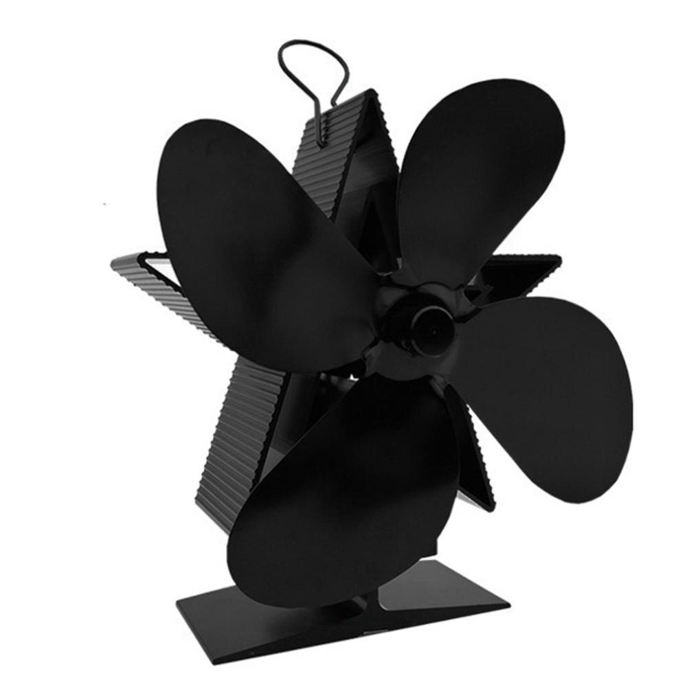 4 klinge Schwarz Kamin Fan Wärme Versorgt Herde Fan Verdickt Aluminium Legierung Fan Klinge Kamin Fan Zubehör für Hause