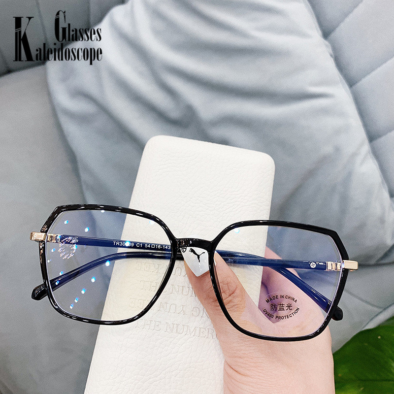 retro TR90 Brille Rahmen Große Polygon Anti-blau Licht Flache Spiegel Brillen Rahmen für Myopie Optische Übergroßen Spectascles