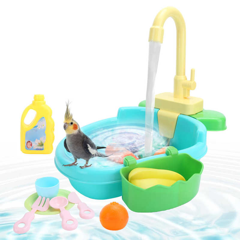Schönheit Vogel Badewanne Papagei Automatische Badewanne Multi-Funktionale Eines Waschbeckens W/Spielzeug Haustier Liefert Werkzeuge Zubehör