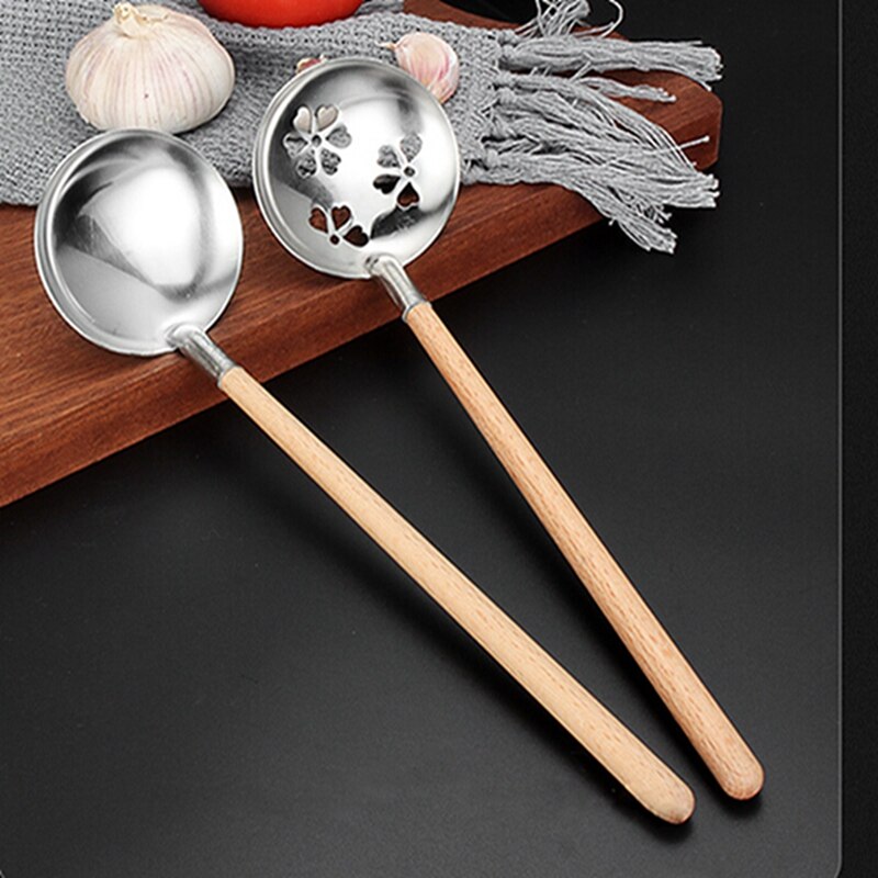 Holzgriff wok Spachtel 304 Edelstahl Spatel Kochen Utensilien Löffel Langen Griff Große Größe Dreher gebraten Steak Schaufel