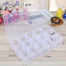 Abnehmbare Kunststoff Lagerung Kasten 15 Gitter Schmuck Korn Schraube Organizer Container Schmuck Perlen Anzeige Lagerung fallen Organizer Halten