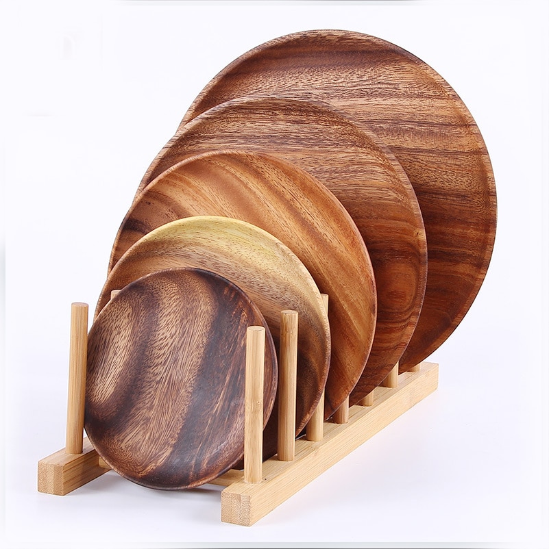 EINE Tischler, massivholz tablett, Akazie holz runde obst Pfanne, Protokoll platte, trockenen obst Snack gericht