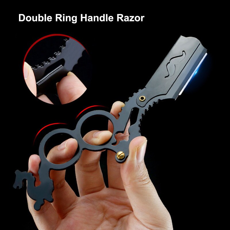 Barbier Rasierer Haarschnitt Bart Augenbraue Rasieren Werkzeug Manueller Enthaarung Friseur Cutter Halfter Öl Kopf Gerade Rand Stahl