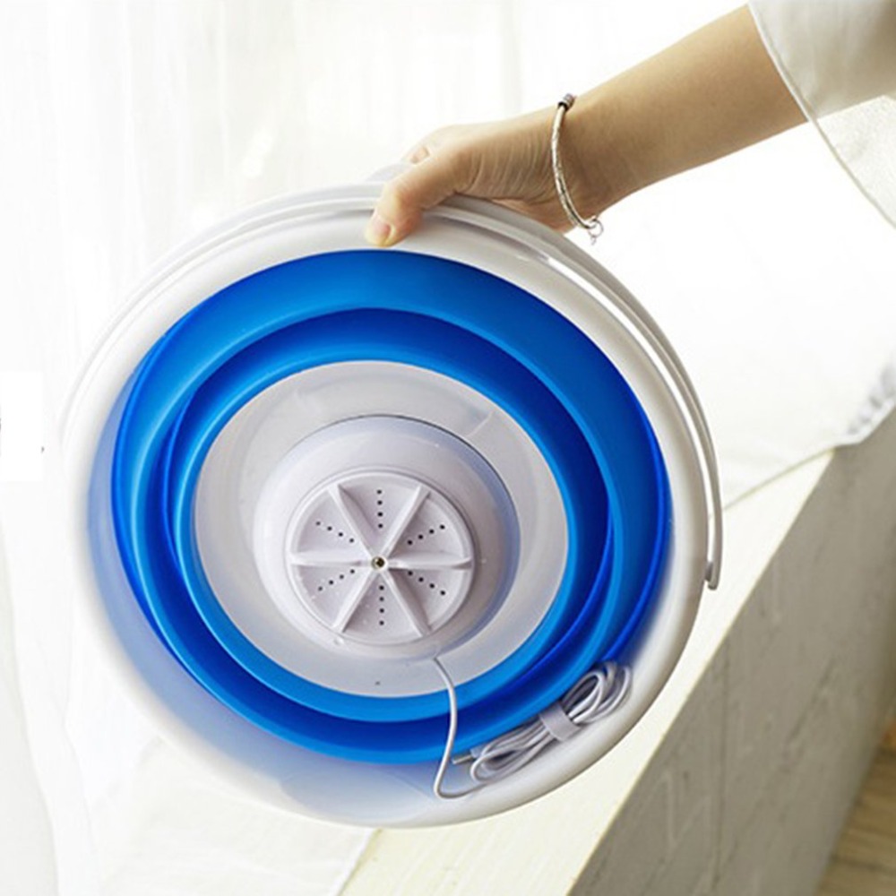 Mini Tragbare Ultraschall Reiniger Turbine Waschmaschine Faltbare Eimer Typ Wäsche Kleidung Unterlegscheibe Reinigung für Heimat Reise