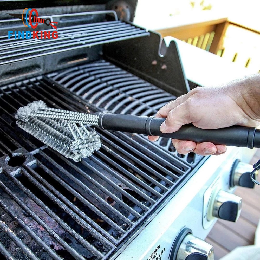 18 zoll Grill Reinigung Pinsel BBQ Werkzeug Grill Pinsel 3 Edelstahl Pinsel in 1 Cleanin Bbq Zubehör Besten Reiniger Grill