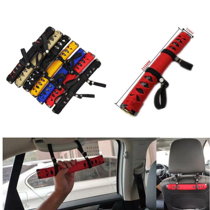 SPSLD 1 stücke hinten sitz sicherheit handlauf angespannt zu kopfstütze, Samurai messer griff persönlichkeit sicherheit griff