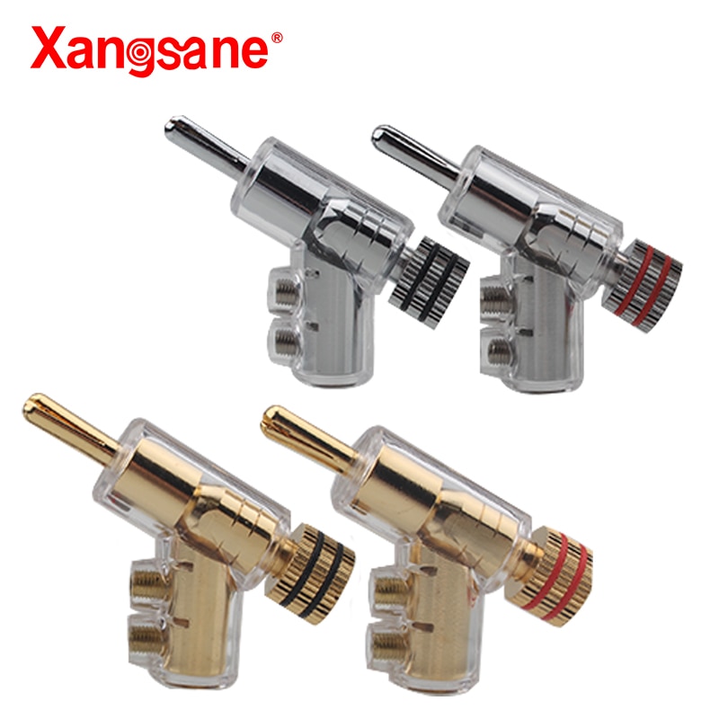 Xangsane 4 stück Hohe Leistung Gold überzogene Rhodium Überzogene Banane Verriegeln Stecker HiFi Lautsprecher Banane Anschlüsse