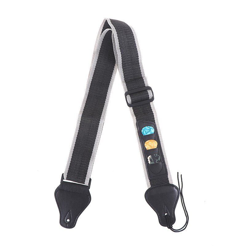 Einstellbare Gitarre Gurt Gürtel Leder Gitarre Gurt mit 3 Plektren Gitarre wählen Halfter Elektrische Akustische Bass Gitarre Zubehör
