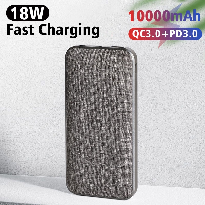 CASEIER Tuch 10000mAh Energie Bank Für iPhone 12 11 Profi X XR XS Max Schnelle Ladung Tragbare Energie Für xiaomi Huawei Poverbank