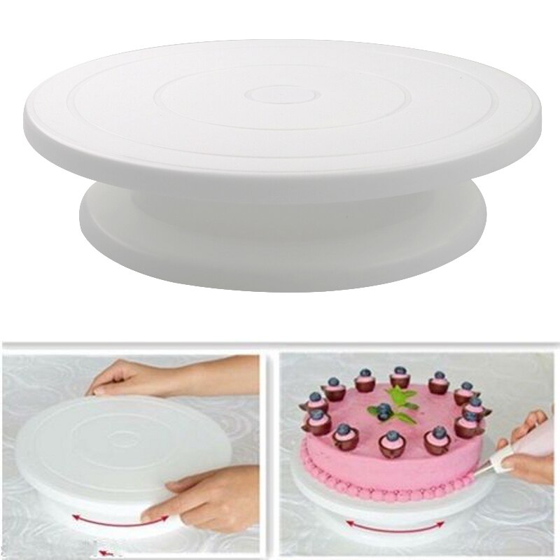 Kunststoff Kuchen Platte Plattenspieler Rotierenden Anti-Schleudern Runde Kuchen Stehen Kuchen Dekorieren Drehtisch Küche DIY Pfanne Backen Werkzeug