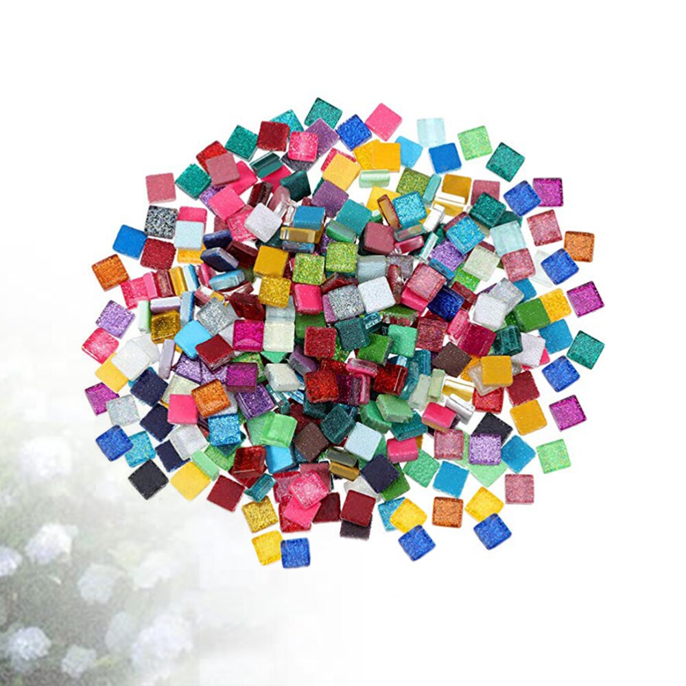 600g 1cm Mosaik Fliesen Glänzend Glatte Quadratische Glas DIY Material Glas Fliesen für Handwerk Dekoration
