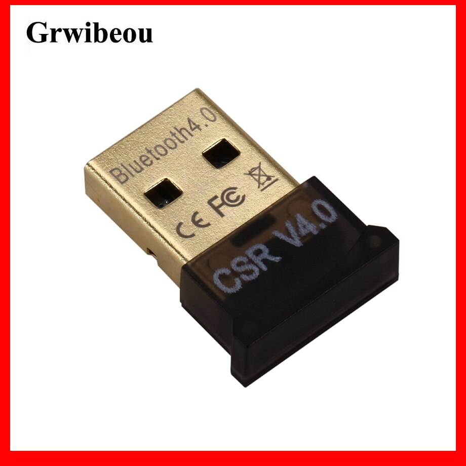 GRWIBEOU USB-Bluetooth-Adapter, kabelloser Mini-Bluetooth-CSR4.0-Adapter für Fenster 7-PC, Laptop, Bluetooth-Empfänger, Transmitte