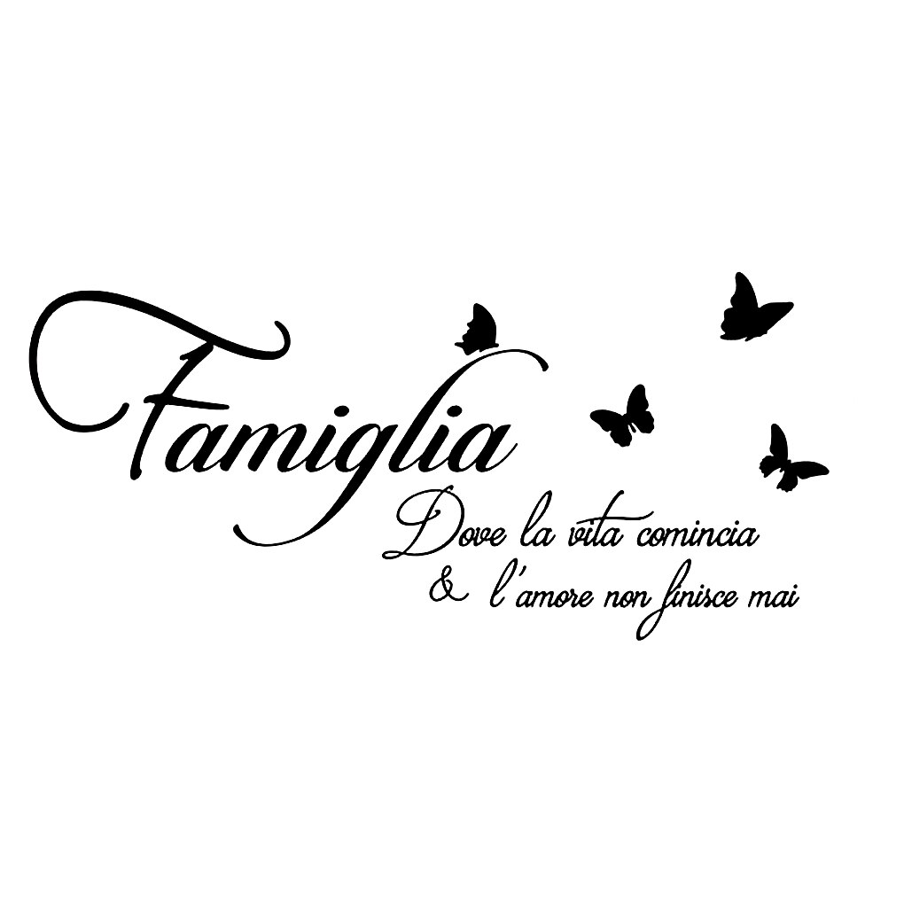 1 einstellen Kreative Italienische Famiglia Buchstaben Schlafzimmer Zauberstab Aufkleber Abnehmbare Wohnzimmer Aufkleber Dekorative Aufkleber DIY Heimat Dekor