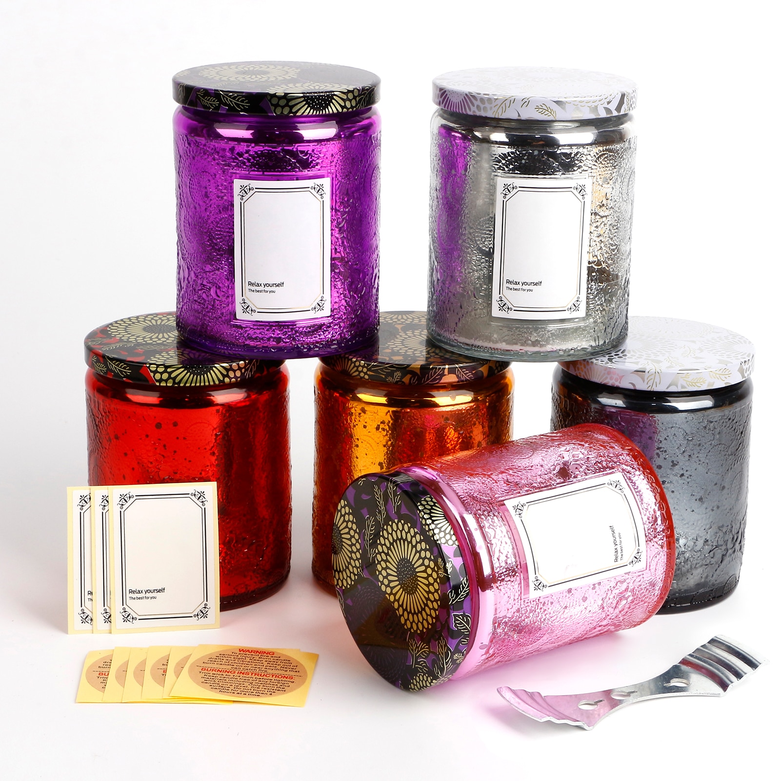 DIY Kerze Tasse Glas Soja Wachs Flaschen Topf Leere Aromatherapie Kerze Gläser Bunten Großen Container