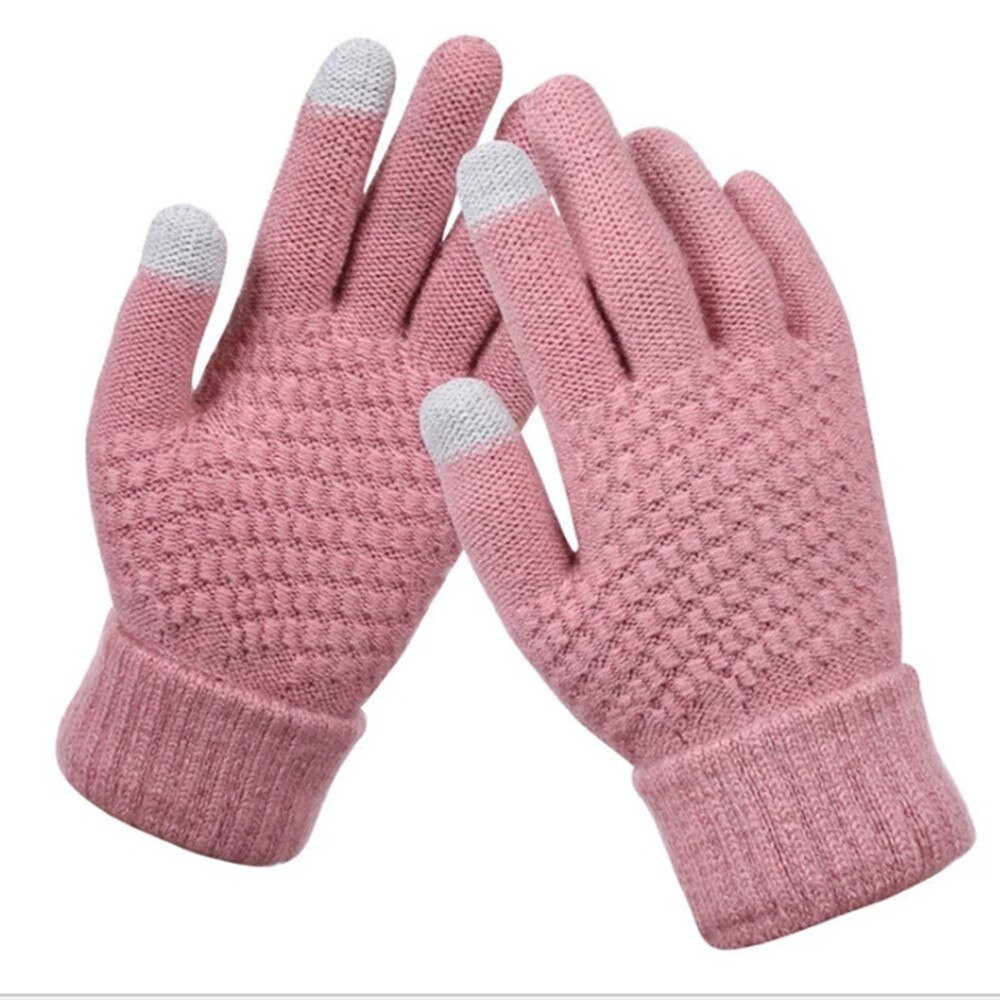 Frauen Handschuhe Häkeln Gestrickte Herbst Winter Warme Handschuhe Voll Finger berühren Bildschirm Weiblichen Paar Handschuhe