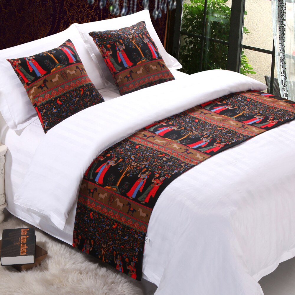 RAYUAN Ethnische Stil Decke Polyester Bettdecke Bett Läufer Wurf Haus Hotel Bettwäsche Einzigen Königin König Bett Handtuch