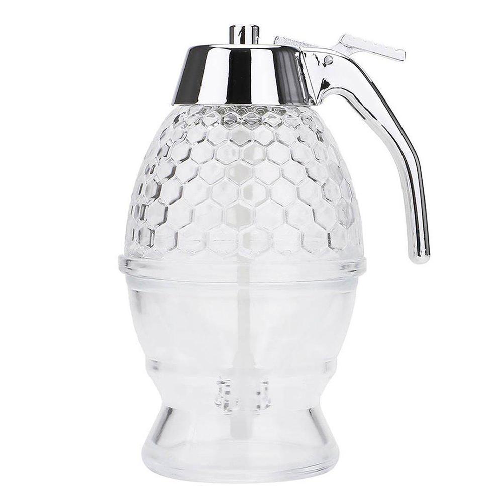 Saft Sirup Tasse Biene Honig Tropf Spender Wasserkocher Küche Glas Container Zubehör Honig Topf Lagerung Flasche Halfter Stehen O4V6