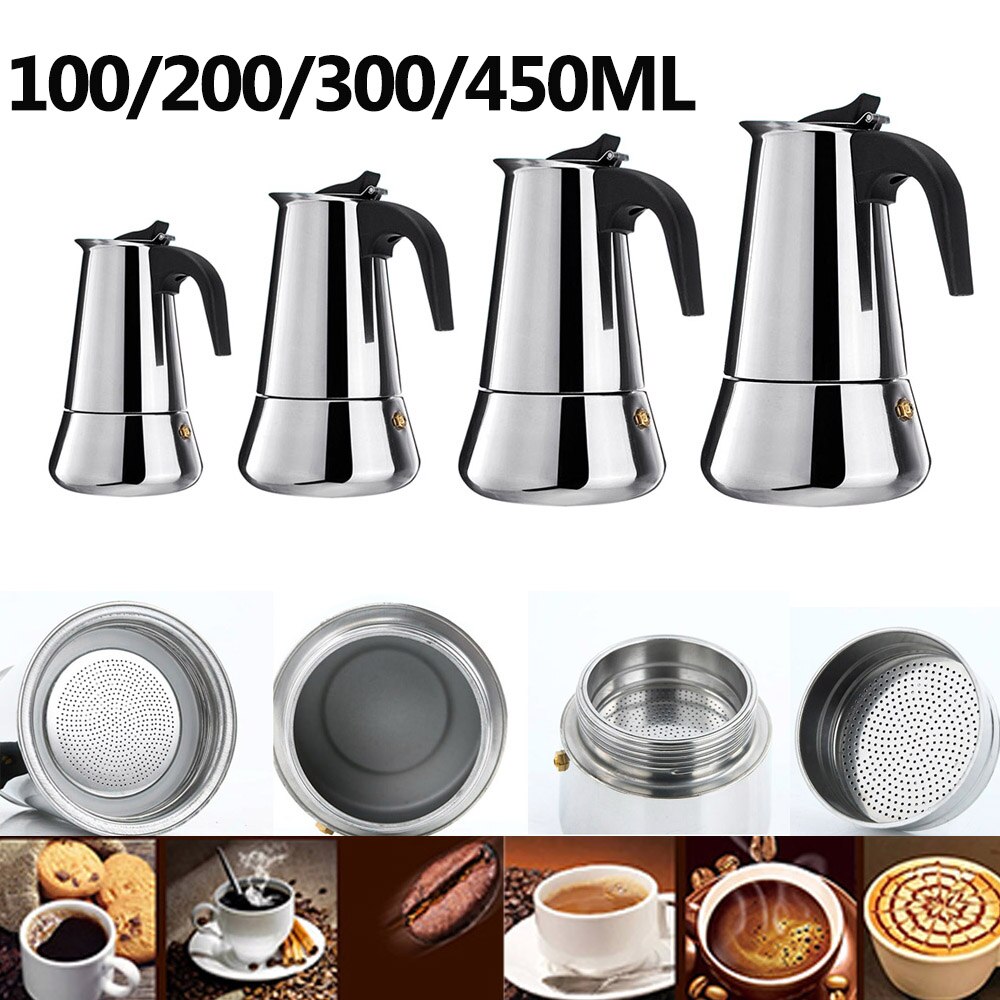 Kaffee Macher Italienischen oben Moka Espresso Cafeteira Expresso Kaffeemaschine 100/200/200/450ML Herde Kaffee Hersteller topf