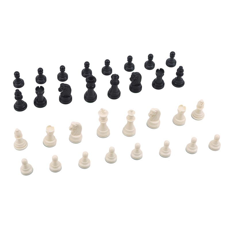 32 stücke Kunststoff Schach Stück Magnetische Internationalen Wort Schach Spiel Heimat Unterhaltung Schwarz & Weiß Schach