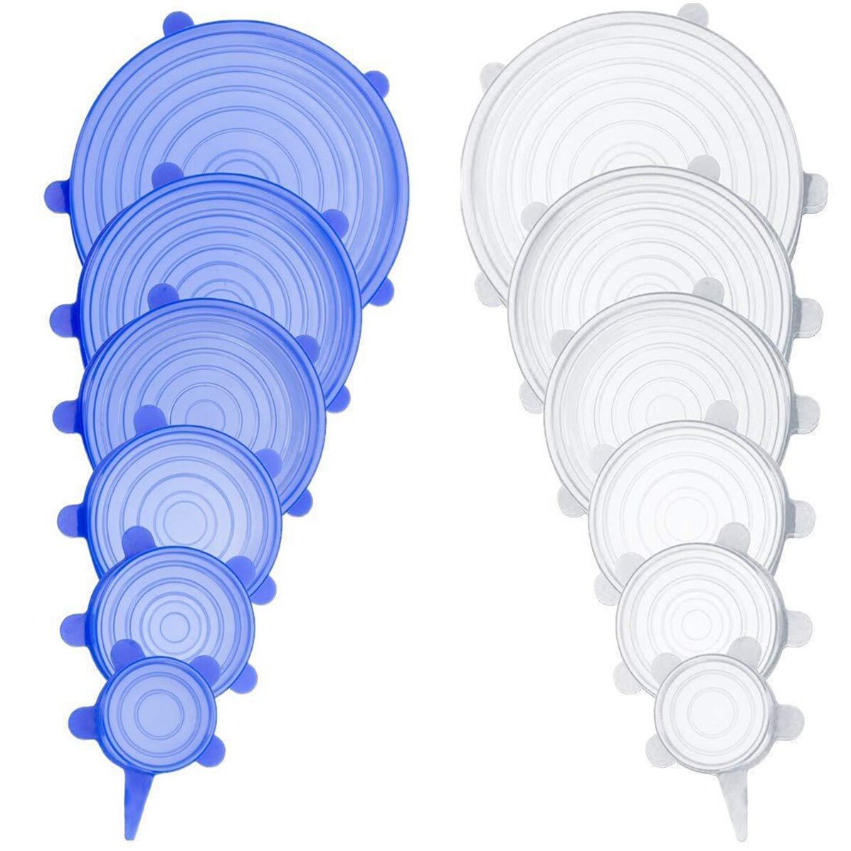 6 Stck Mehrweg Lebensmittel Verpackung Abdeckung Silizium Lebensmittel Frisch-Halten Abdichtung Kappe Vakuum strecken Silikon Deckel Küche Silikon Abdeckung