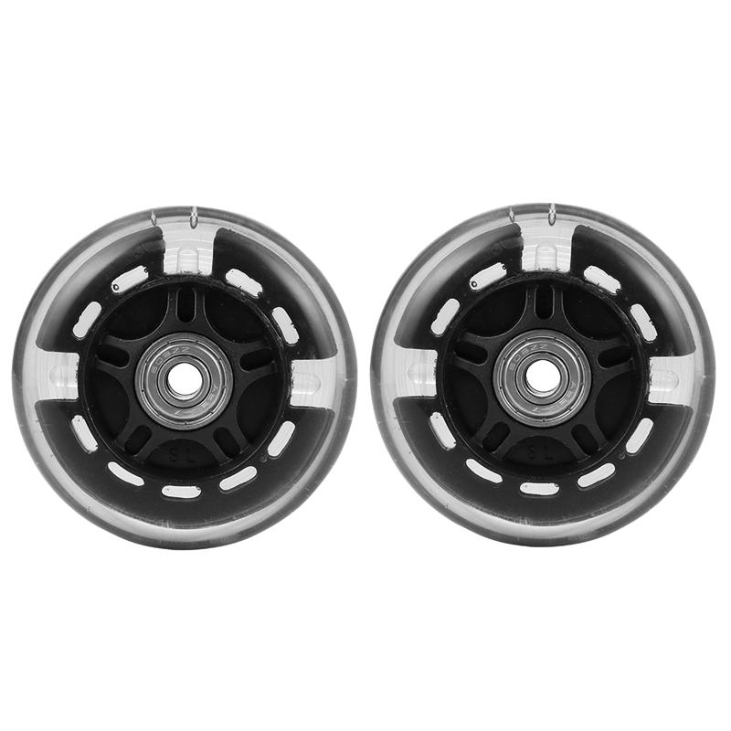 80mm Ersatz drücken/trete/Kunststück Roller Räder mit Lagerbier & Buchsen Rolle Teile Zubehör 2 stücke LED Blitz Scoote Räder